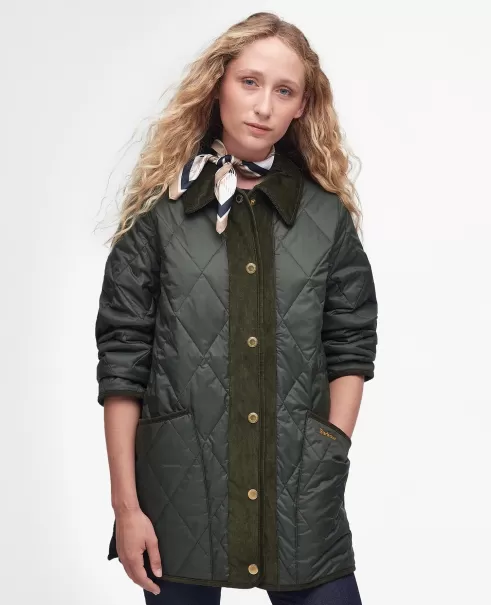 Quilted Jackets Women Barbour Highcliffe Quilted Jacket User-Friendly Green