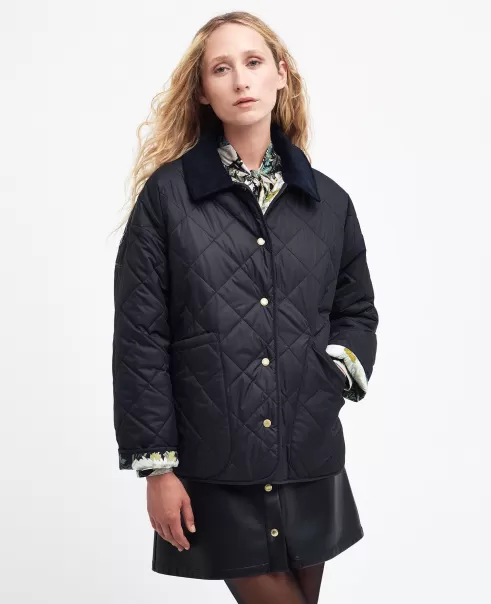 Women Black Voucher Barbour X House Of Hackney Daintry Reversible Quilted Jacket Quilted Jackets