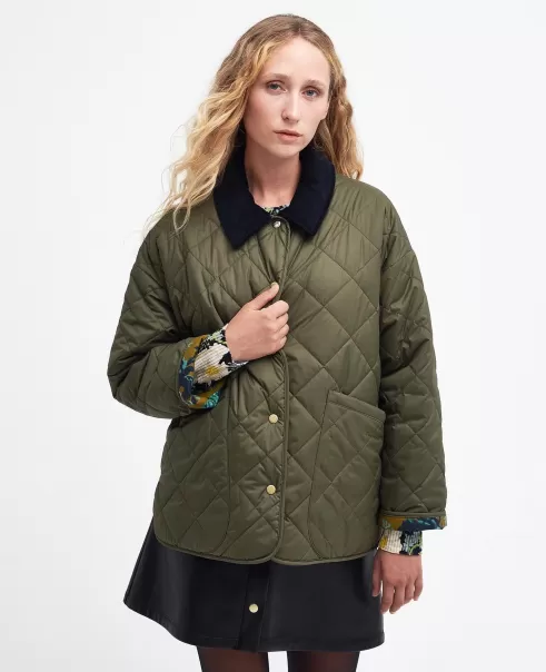 Green Women Unbeatable Price Barbour X House Of Hackney Daintry Reversible Quilted Jacket Quilted Jackets