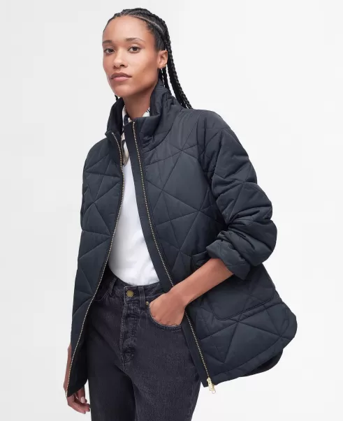 Black Top Quilted Jackets Women Barbour Stella Quilted Jacket