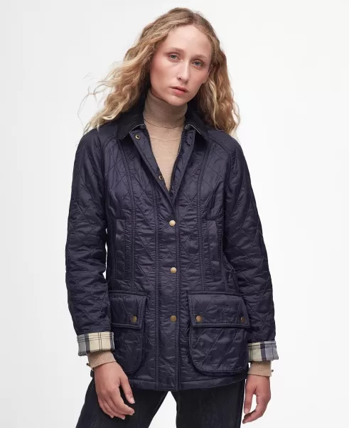 Barbour Beadnell Polarquilt Jacket Comfortable Black/Black Quilted Jackets Women