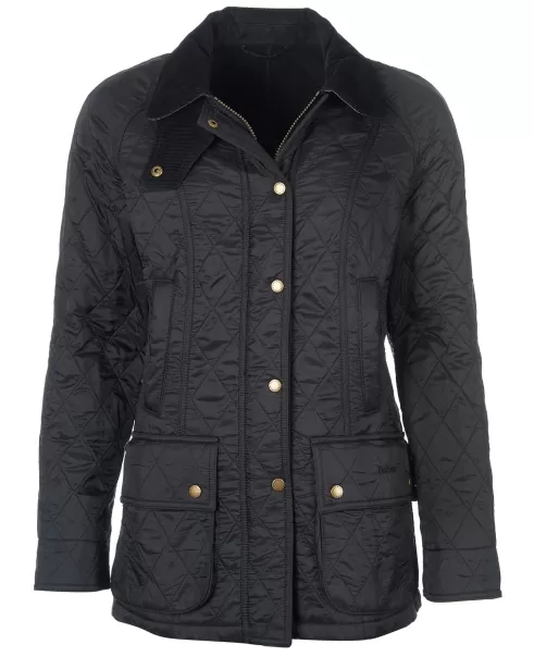 Well-Built Black/Black Quilted Jackets Women Barbour Beadnell Polarquilt Jacket