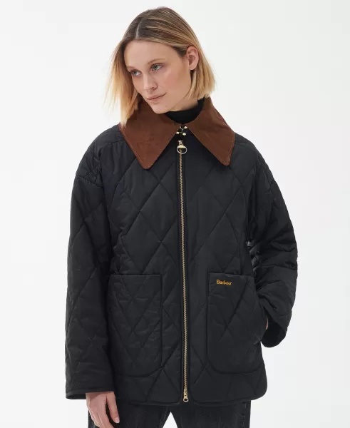 Black Women Quilted Jackets Advance Barbour Woodhall Quilted Jacket