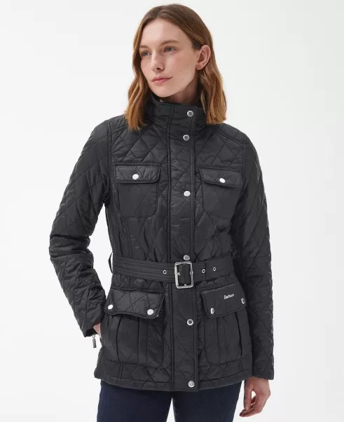 Quilted Jackets Women Barbour Country Utility Quilted Jacket Black Voucher