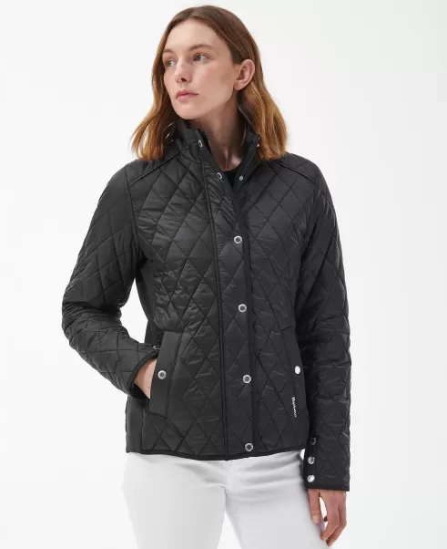Black Barbour Yarrow Quilted Jacket Convenient Quilted Jackets Women