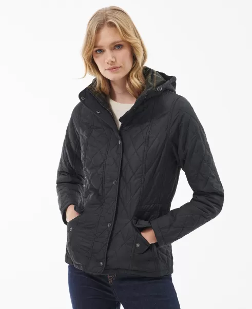 Functional Barbour Millfire Quilted Jacket Quilted Jackets Navy/Classic Women