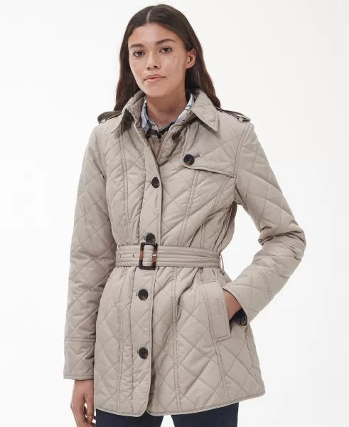 Women Beige Barbour Tummel Quilted Jacket Fashionable Quilted Jackets