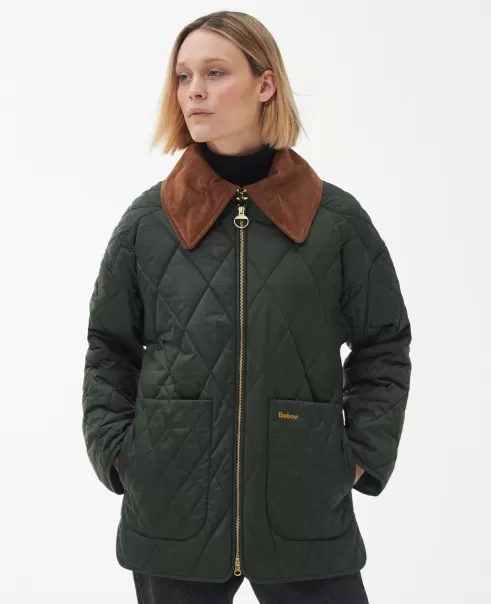 Manifest Quilted Jackets Barbour Woodhall Quilted Jacket Women Green