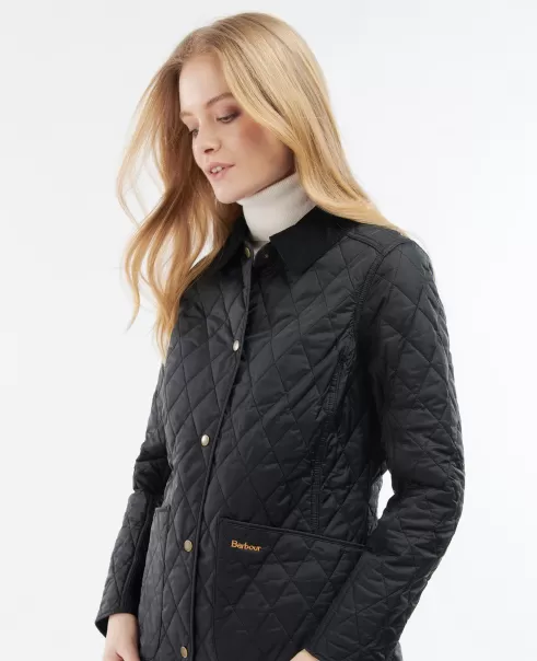 Black Personalized Women Barbour Annandale Quilted Jacket Quilted Jackets
