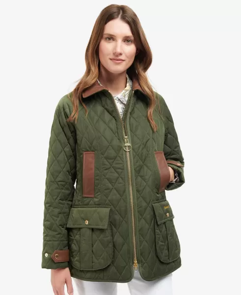 Women Barbour Premium Beadnell Quilted Jacket Quilted Jackets Olive/Ancient Heavy-Duty