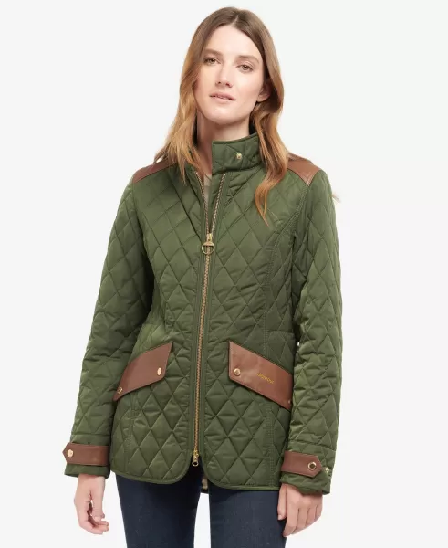 Women Savings Barbour Premium Cavalry Quilted Jacket Quilted Jackets Olive/Ancient