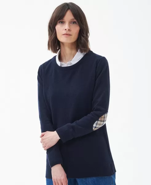 Barbour Pendle Knitted Jumper Jumpers Women Cheap Navy
