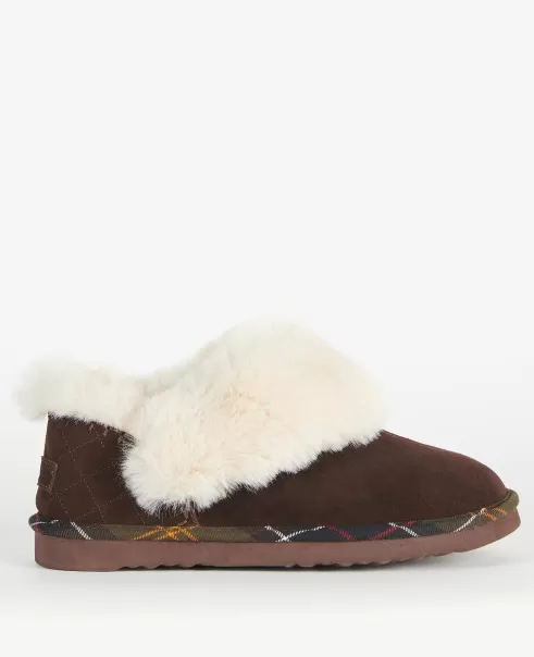 Choco Suede Barbour Nancy Slippers Women Slippers Cheap