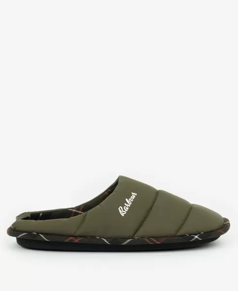 Slippers Clearance Women Barbour Scottie Slippers Olive
