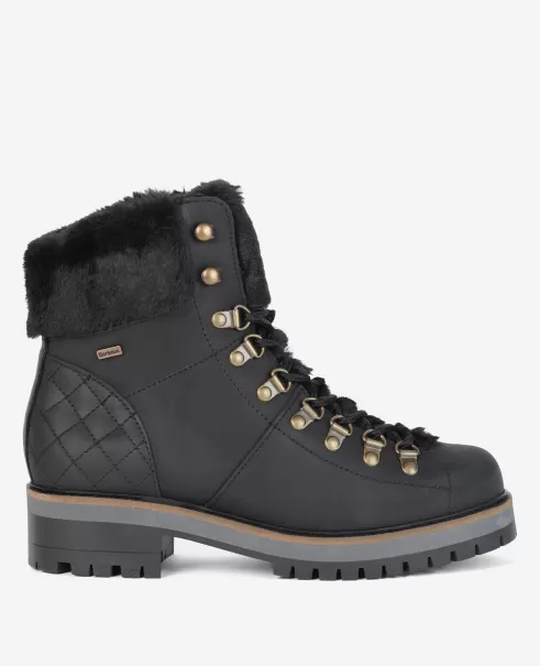 Women Black Boots Perfect Barbour Holly Hiking Boots