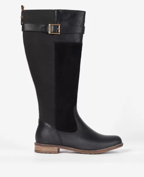 Women Barbour Ange Knee-High Boots Advanced Black Boots
