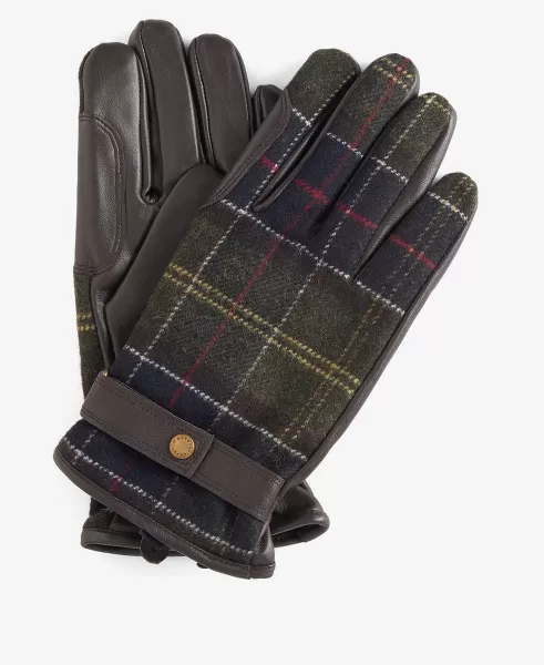 Barbour Newbrough Tartan Gloves Hats & Gloves Black/Grey Discounted Accessories