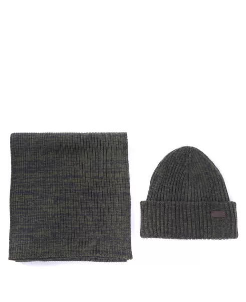 Accessories Navy Hats & Gloves Pioneering Barbour Crimdon Beanie And Scarf Gift Set