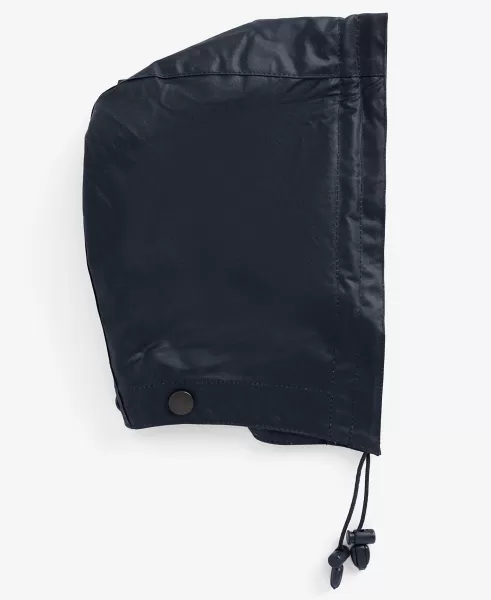 Black Hoods & Liners Accessories Barbour Waxed Cotton Plain Hood Dropped