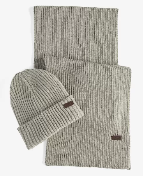 Grey Scarves & Handkerchiefs Review Accessories Barbour Crimdon Beanie & Scarf Gift Set