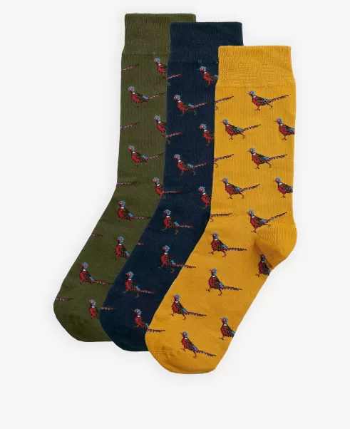 Fashionable Barbour Pheasant Socks Gift Box Accessories Multi Socks