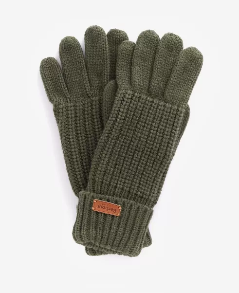 Green Sumptuous Barbour Saltburn Knitted Gloves Accessories Hats & Gloves