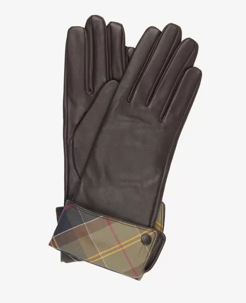 Barbour Lady Jane Leather Gloves Hats & Gloves Accessories Choc/Classic Discover
