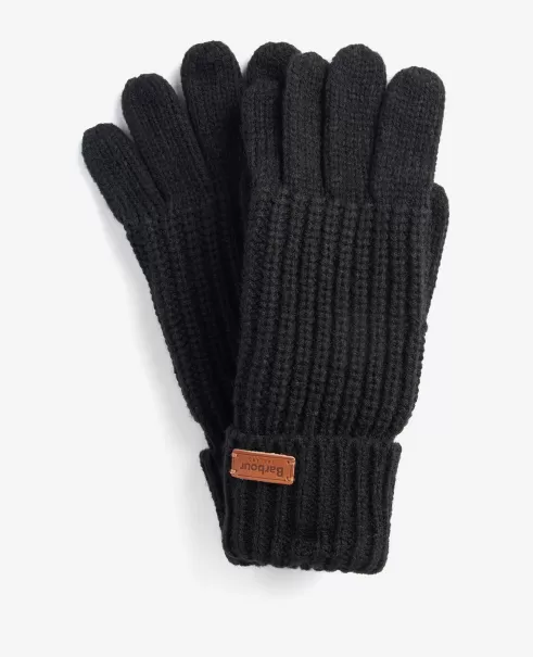 Accessories Hats & Gloves Amplify Barbour Saltburn Knitted Gloves Black