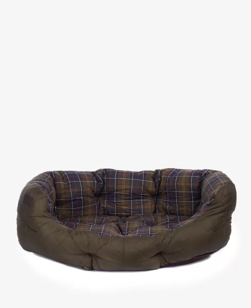 Beds & Blankets Barbour Quilted Dog Bed 35In Fashionable Olive Accessories