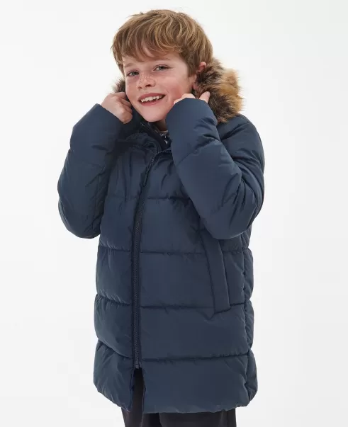 Jackets Kids Navy Barbour Boys' Corbett Quilted Jacket Slashed