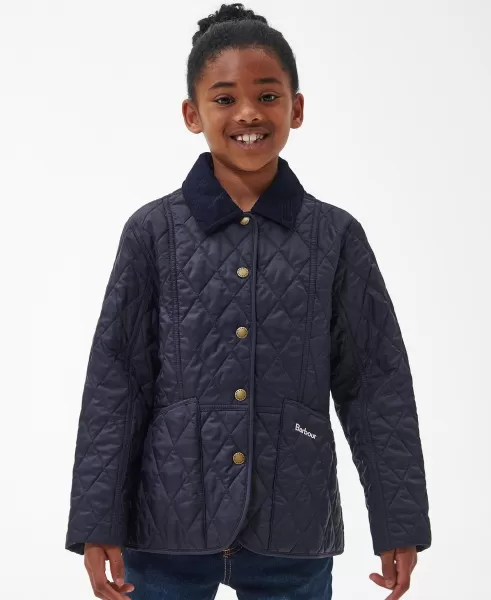 Store Quilted Jackets Barbour Girls Summer Liddesdale Quilted Jacket Kids Navy