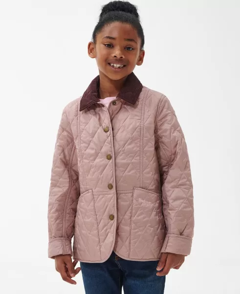 Kids Quilted Jackets Classic Barbour Girls Summer Liddesdale Quilted Jacket Pink