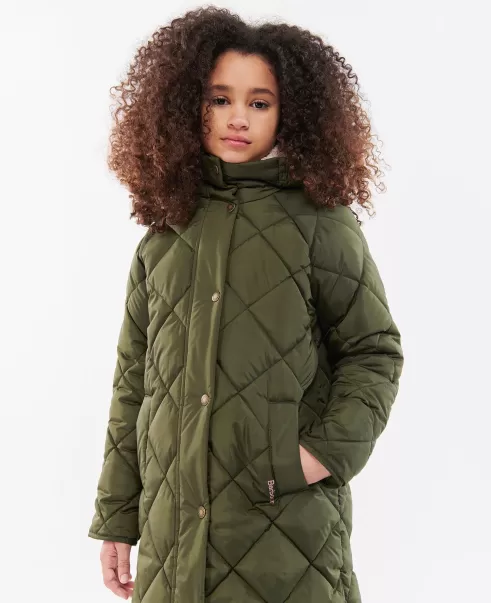 Barbour Girls Sandyford Quilted Jacket Clean Quilted Jackets Kids Olive