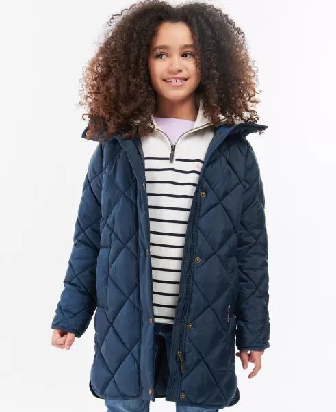 Store Kids Barbour Girls Sandyford Quilted Jacket Olive Quilted Jackets