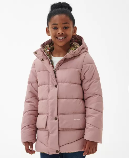 Barbour Girls' Bracken Quilted Jacket Cost-Effective Pink Quilted Jackets Kids