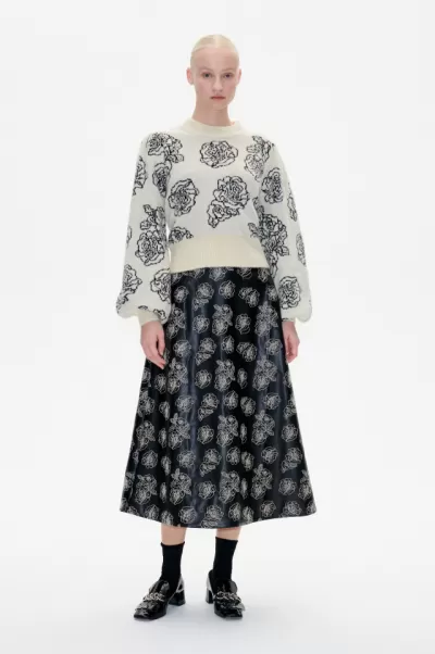 Shari Skirt Skirts & Shorts Black Stitch Flower Women Baum Und Pferdgarten